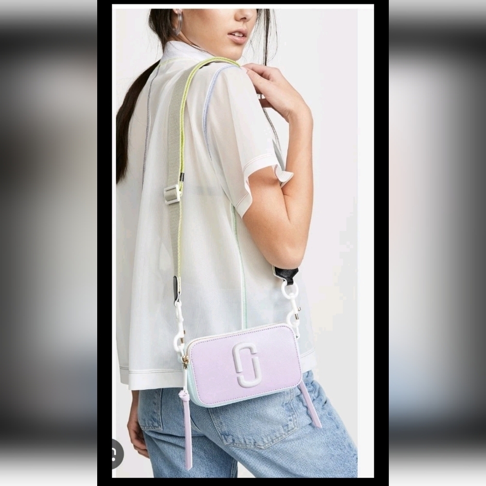 Marc Jacobs Lavender And Blue Rare Colorblock The Snapshot Crossbody Small Bag